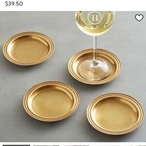 Brand new POTTERY BARN Bleeker Metal Bar Coasters- Set of 4